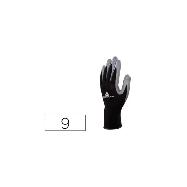 Guante DeltaPlus de Poliester palma Nitrilo talla 9