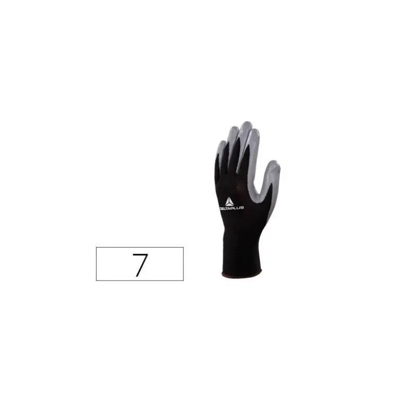 Guante DeltaPlus de Poliester palma Nitrilo talla 7