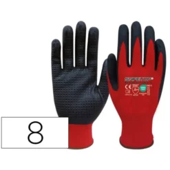 GUANTES DE NITRILO SAFETOP FIT-O-LITE DOTS PUNTOS EN LA PALMA TALLA 8