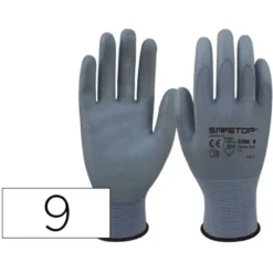 GUANTES DE POLIURETANO SAFETOP FEATHER TASK SINTETICO TALLA 9