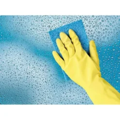 GUANTES DE LATEX SATINADOS CON RELIEVE ANTI DESLIZANTE SIN POLVO PAR TALLA MEDIANA