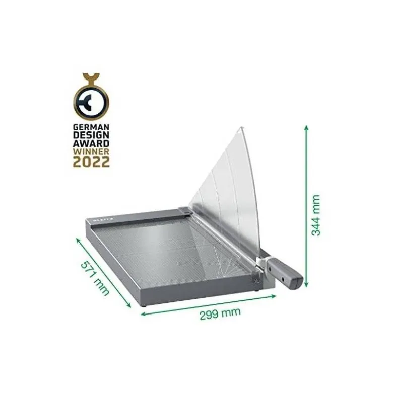 GUILLOTINA DE PALANCA LEITZ PRECISION OFFICE PRO A4+ BASE CRISTAL LONGITUD CORTE 381 MM CAPACIDAD DE CORTE 25 HOJAS