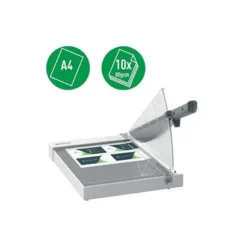 GUILLOTINA DE PALANCA LEITZ PRECISION HOME OFFICE A4 BASE PLASTICO LONGITUD CORTE 381 MM CAPACIDAD DE CORTE 10