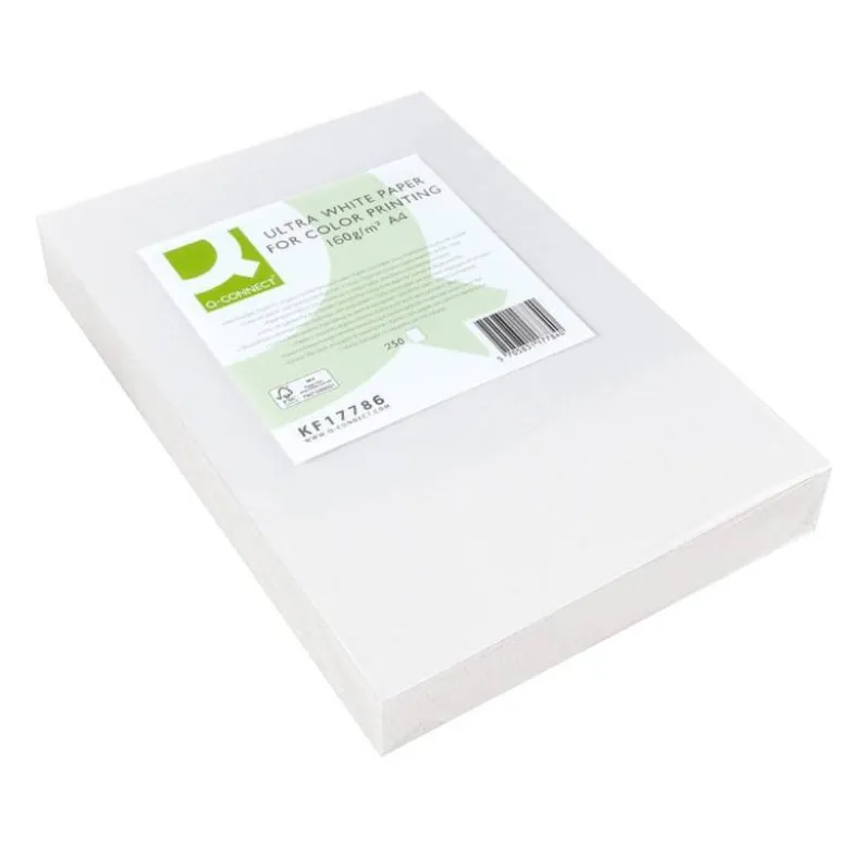 250 Hojas Papel fotocopiadora Q-Connect Ultra White DIN A4