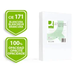 250 Hojas Papel fotocopiadora Q-Connect Ultra White DIN A4