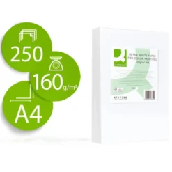 250 Hojas Papel fotocopiadora Q-Connect Ultra White DIN A4