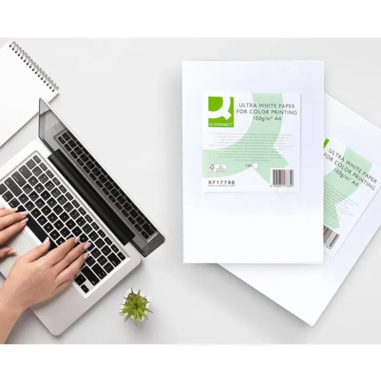 250 Hojas Papel fotocopiadora Q-Connect Ultra White DIN A4
