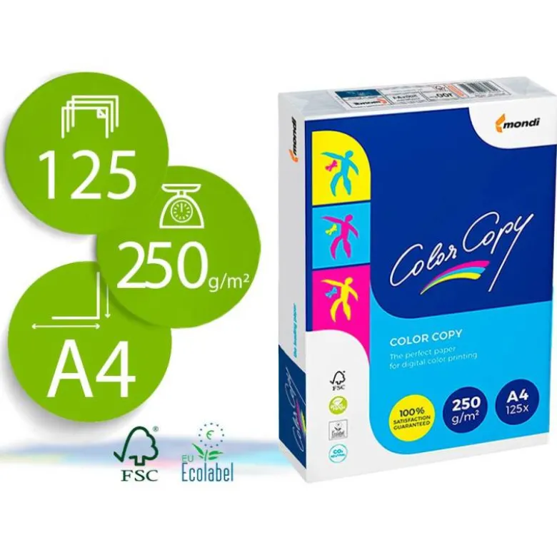 125 Hojas Papel multifuncion Mondi Color Copy A4 250 gr/m2 Satinado