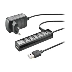 HUB NGS TINY 7 PUERTOS CON ADAPTADOR CORRIENTE USB 2.0