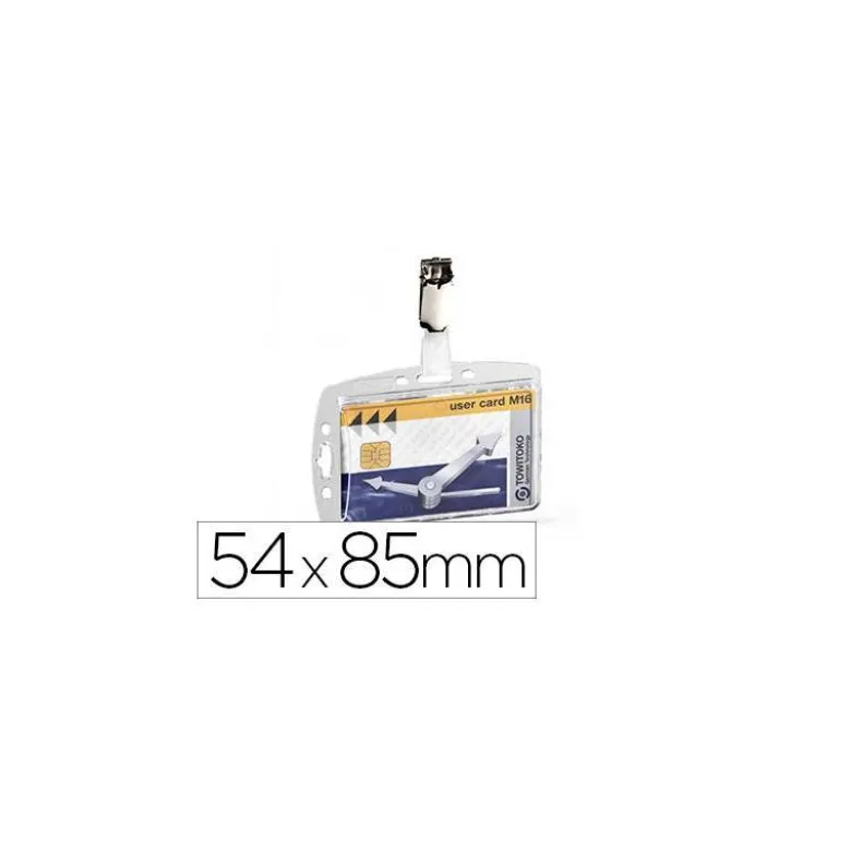 IDENTIFICADOR CON PINZA GIRATORIA DURABLE ACRILICO HORIZONTAL CON UÑERO PARA PASES DE SEGURIDAD 54X85 MM