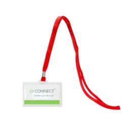 Identificadores Q-Connect cordon plano color rojo