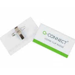 Identificadores Q-Connect con Imperdible y Pinza en PVC 4x7,5 cm
