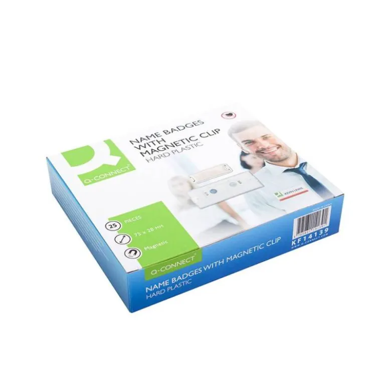 IDENTIFICADOR Q-CONNECT KF14139 CON CLIP MAGNETICO APERTURA SUPERIOR 75X28 MM