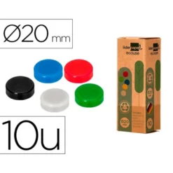 IMANES PARA SUJECION LIDERPAPEL ECOUSE PP RECICLADO PARA PIZARRA MAGNETICA 20 MM CAJA DE 10