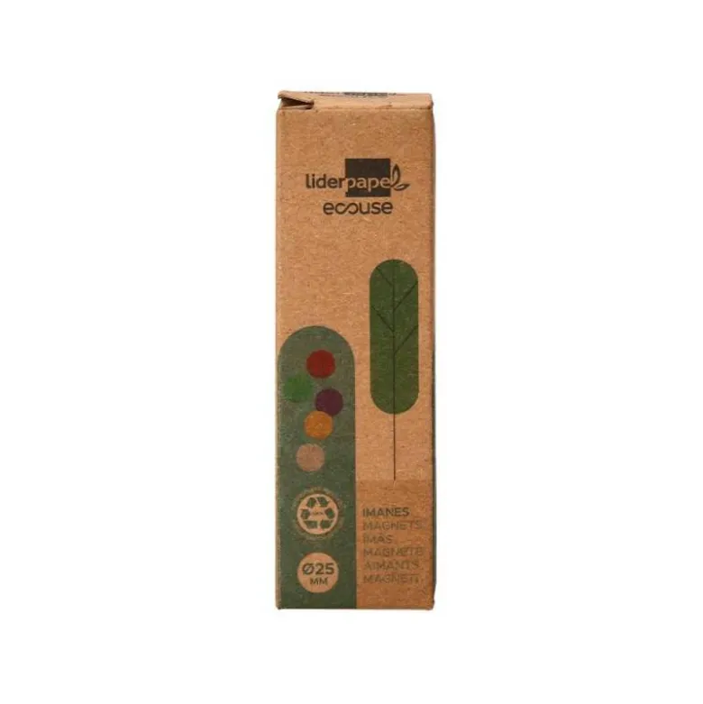 IMANES PARA SUJECION LIDERPAPEL ECOUSE PP RECICLADO PARA PIZARRA MAGNETICA 25 MM CAJA DE 10