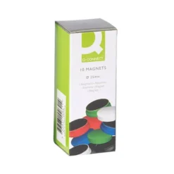 Imanes para sujecion Q-Connect de 25 mm. Colores surtidos. Caja de 10 imanes.