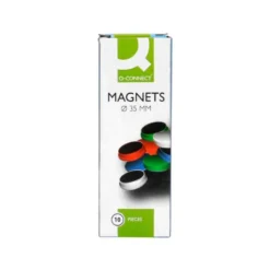 Imanes para sujecion Q-Connect de 35 mm. Colores surtidos. Caja de 10.
