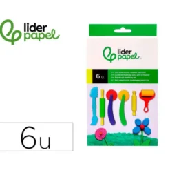 INSTRUMENTOS DE MODELAR LIDERPAPEL PARA PLASTILINA DE PLASTICO CAJA DE 6 PIEZAS
