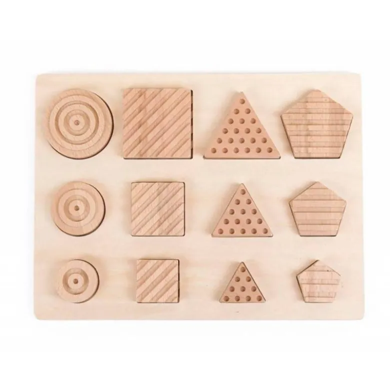JUEGO DIDACTICO ANDREUTOYS FORMAS GEOSENSORIALES MADERA 12 PIEZAS +3 AÑOS