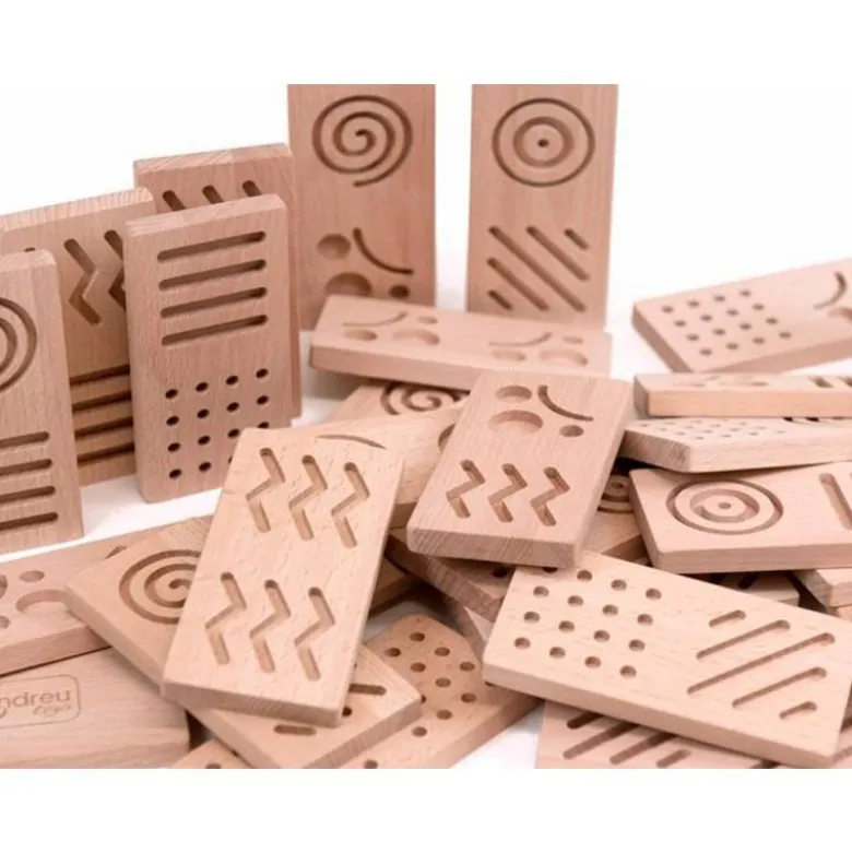 JUEGO DIDACTICO ANDREUTOYS DOMINO SENSORIAL MADERA 28 PIEZAS +2 AÑOS