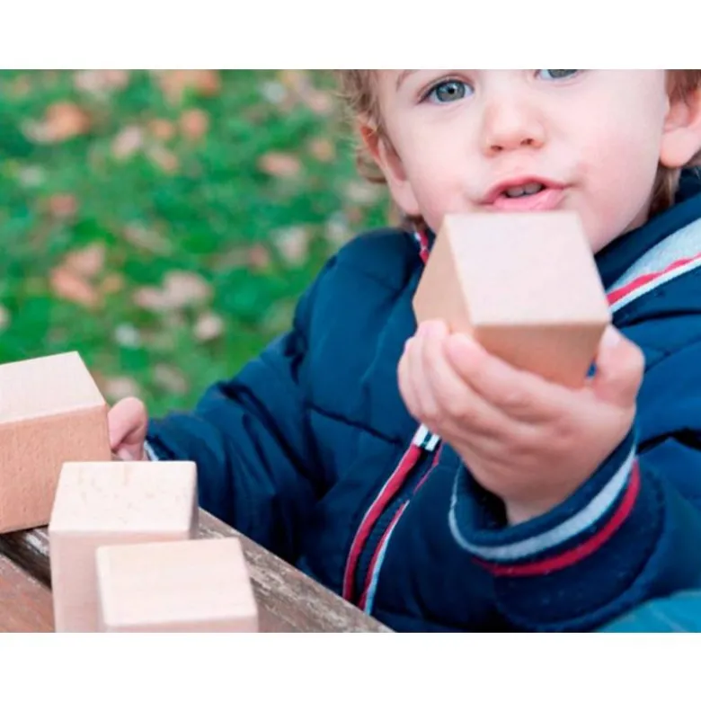 JUEGO DIDACTICO ANDREUTOYS 10 CUBOS SENSORIALES CON SONIDO MADERA + 1 AÑO