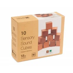 JUEGO DIDACTICO ANDREUTOYS 10 CUBOS SENSORIALES CON SONIDO MADERA + 1 AÑO