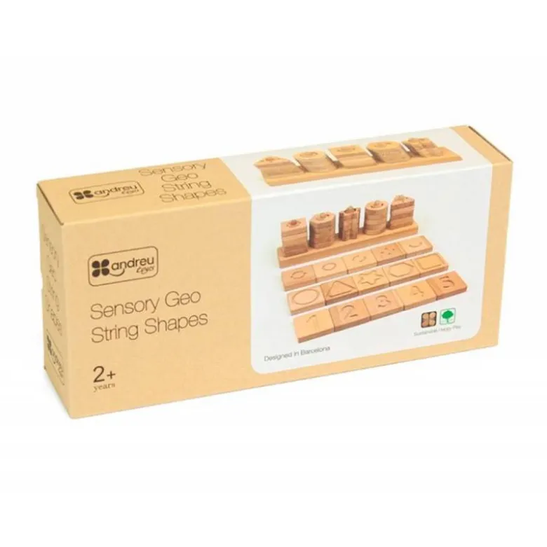 JUEGO DIDACTICO ANDREUTOYS FORMAS GEOMETRICAS SENSORIALES MADERA +2 AÑOS
