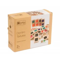 JUEGO DIDACTICO ANDREUTOYS DOMINO SENSORIAL TEXTURAS MADERA 28 PIEZAS +2 AÑOS