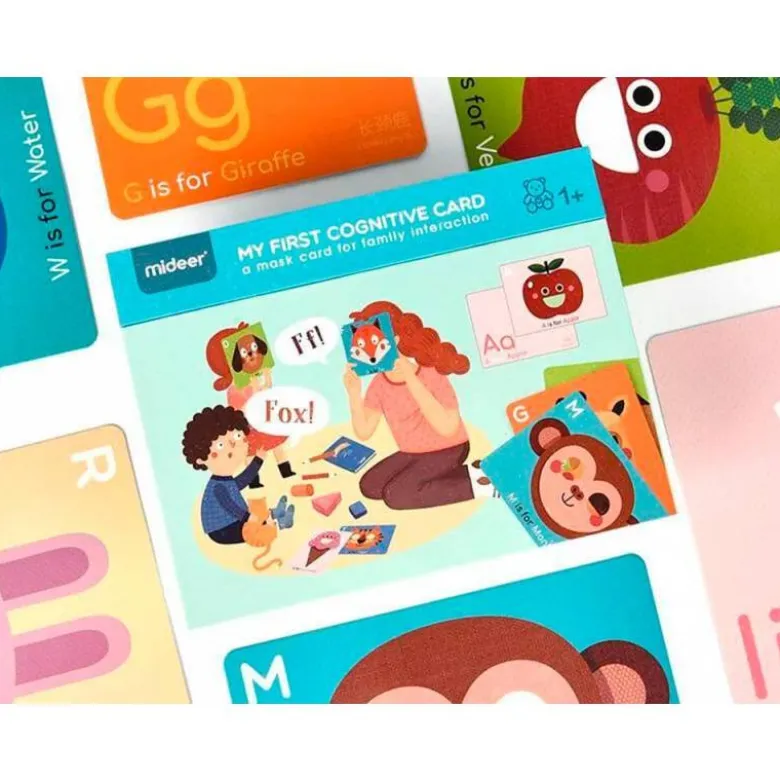 JUEGO DIDACTICO MIDEER MI PRIMERA TARJETA COGNITIVA EN INGLES +1 AÑO