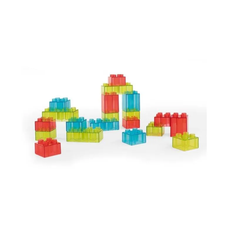 JUEGO DIDACTICO MINILAND BLOQUES COLORES TRANSLUCIDOS 55 PIEZAS