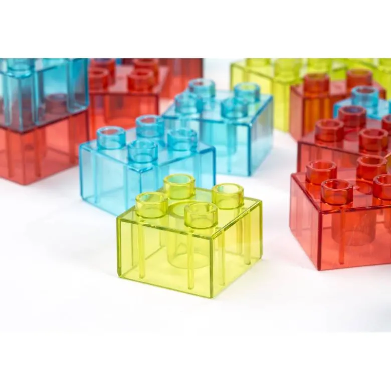 JUEGO DIDACTICO MINILAND BLOQUES COLORES TRANSLUCIDOS 55 PIEZAS