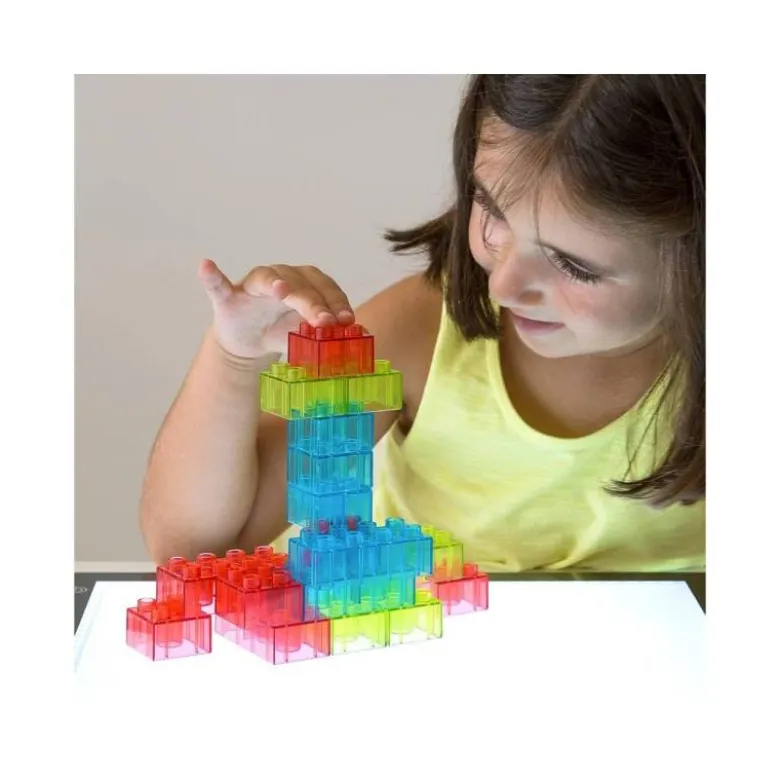JUEGO DIDACTICO MINILAND BLOQUES COLORES TRANSLUCIDOS 55 PIEZAS