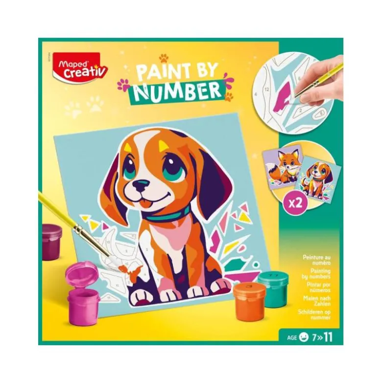JUEGO MAPED CREATIV PINTA POR NUMEROS PERRO/ZORRO