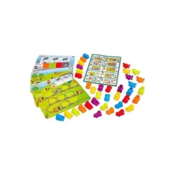 JUEGO MINILAND 36 VEHICULOS Y 5 FICHAS DE ACTIVIDAD A DOBLE CARA PARA LOGICA MATEMATICA 310X70X531 MM 3-5 AÑOS