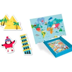 JUEGO APLI DIDACTICO MAGNETICO MAPA MUNDI 40 PIEZAS