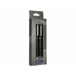 JUEGO BOLIGRAFO Y ROLLER BELIUS NORWICH CUERPO NEGRO MATE Y DETALLES CROMADOS SATINADOS EN CAJA REGALO