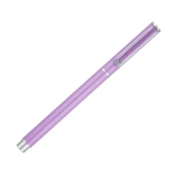 JUEGO BOLIGRAFO Y ROLLER BELIUS ENDLESS SUMMER ALUMINIO COLOR MORADO Y PLATEADO TINTA AZUL CAJA DE DISEÑO