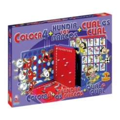 Juego de Mesa Cuatro en linea + Cual es cual + Hundir los barcos Falomir