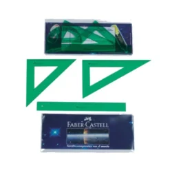 Juego de reglas de plastico verde Faber-Castell