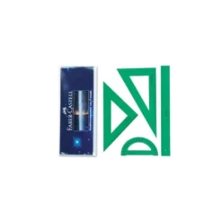 Juego de reglas de plastico verde Faber-Castell