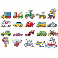 Juego Didactico a partir de 18 meses Vehiculos magneticos Andreutoys