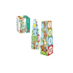 Juego didáctico de 0 a 3 años Cubos apilables figuras del bosque Goula