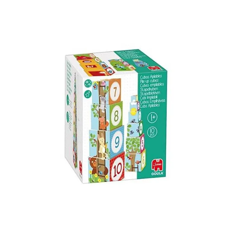 Juego didáctico de 0 a 3 años Cubos apilables figuras del bosque Goula
