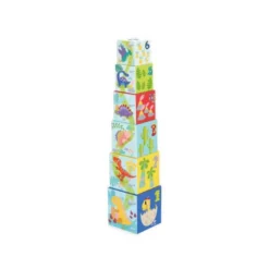 JUEGO INFANTIL IMAGINOVO CUBOS APILABLES NIDOS DINOSAURIOS +12 MESES 12 PIEZAS 13X13X13CM