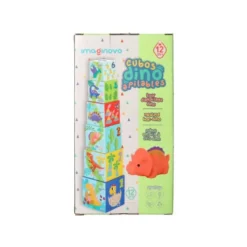 JUEGO INFANTIL IMAGINOVO CUBOS APILABLES NIDOS DINOSAURIOS +12 MESES 12 PIEZAS 13X13X13CM