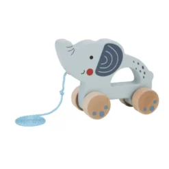 JUEGO INFANTIL IMAGINOVO MADERA ELEFANTE PARA ARRASTRAR CON RUEDAS +12 MESES 13,4X10X5,4CM