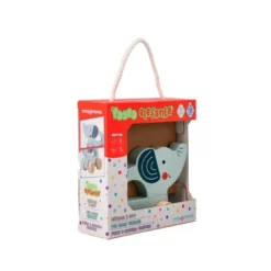 JUEGO INFANTIL IMAGINOVO MADERA ELEFANTE PARA ARRASTRAR CON RUEDAS +12 MESES 13,4X10X5,4CM