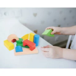 JUEGO INFANTIL IMAGINOVO MADERA CONSTRUCCION DE BLOQUES +12 MESES 100 PIEZAS 29X29X3,5CM