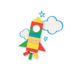 JUEGO INFANTIL IMAGINOVO MADERA CONSTRUCCION DE BLOQUES +12 MESES 100 PIEZAS 29X29X3,5CM