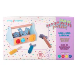 JUEGO INFANTIL IMAGINOVO MADERA MALETIN DE HERRAMIENTAS +3 AÑOS 18 PIEZAS 21,4X13,2X11CM